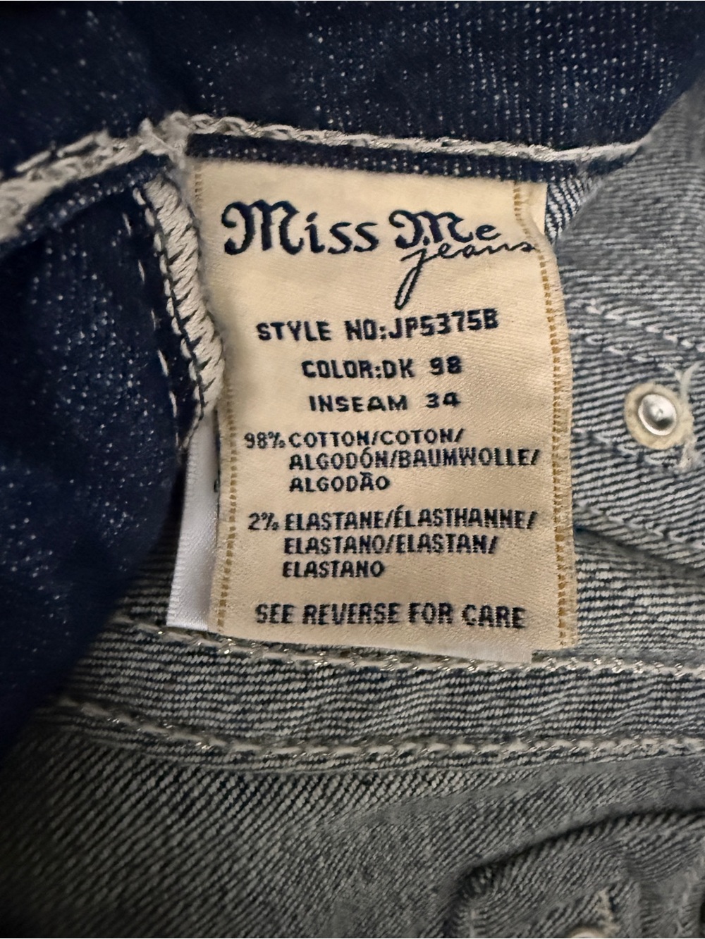 Miss Me Dark Blue Embellished Flare Jeans Sz 29” Jr | FAIR UC - Picture 9 of 10